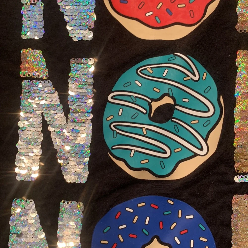 Justice for girls 3/4 length sleeve T-shirt with donut graphic